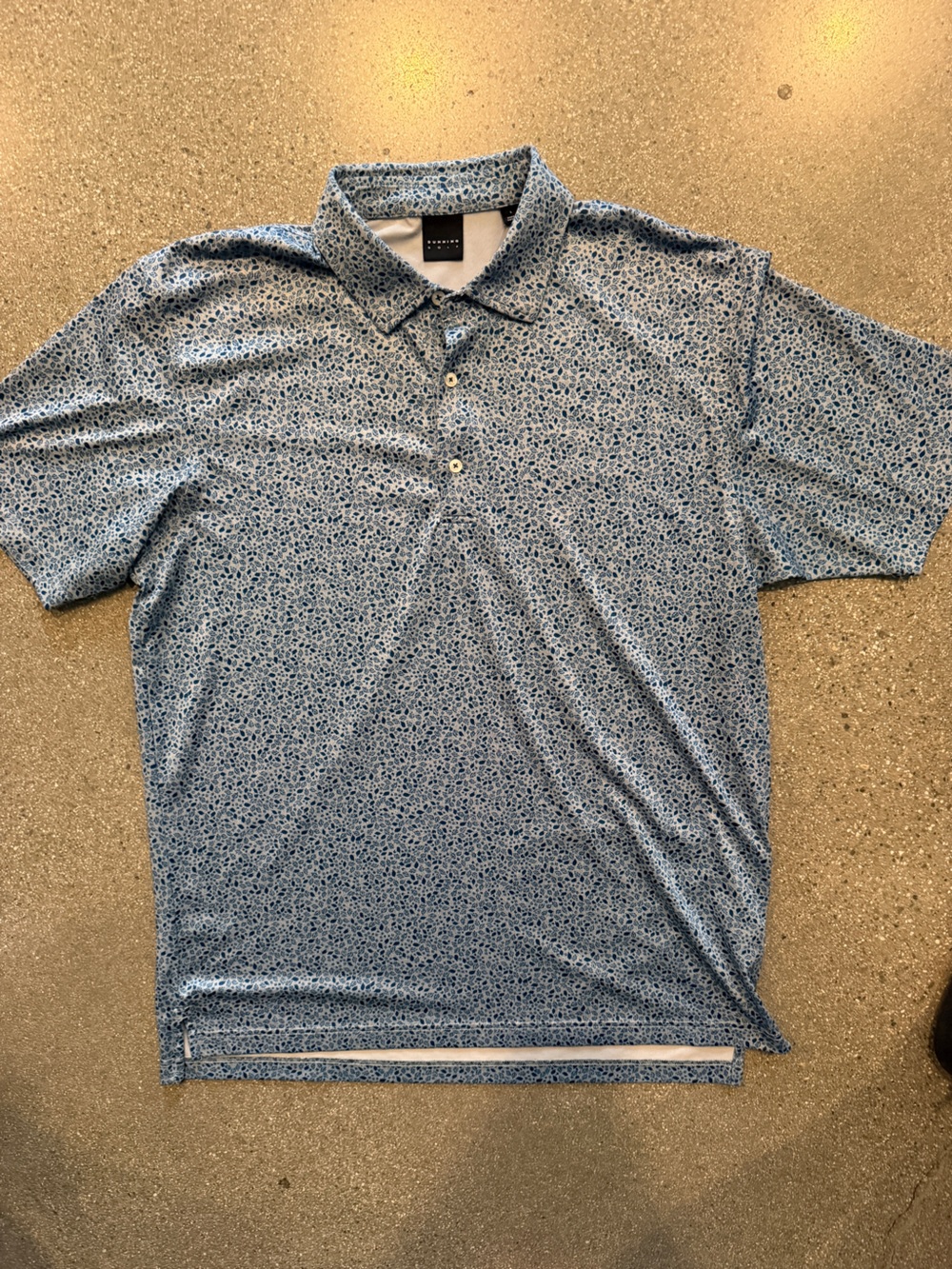 Dunning Men's Short Sleeve Polo Shirt in Light Blue Floral